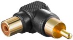 Adaptor RCA Αρσενικό σε Θηλυκό Γωνία 90° Πλαστικό Μαύρο Goobay 11685