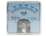 Αναλογικό Αμπερόμετρο Πίνακα 0÷1Α DC 60x60mm με Βίδες SF-60