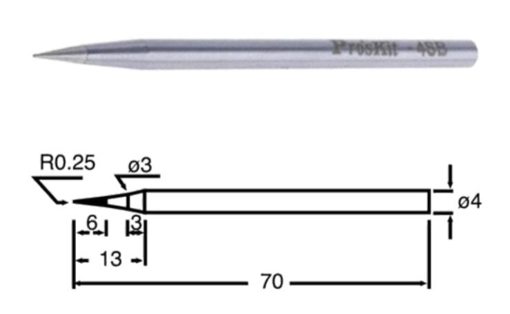 121625010-o1.jpg ProsKit SI-S120T-4SB Μύτη Κολλητηριού 0.25mm για τα Κολλητήρια Σειρών 8PK-S118 & 8PK-S120 - Image 1