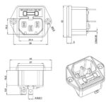 Βύσμα Ρεύματος 3 Pin C14 για Panel με Ασφάλεια 250VAC 10A S03F11 - Image 2
