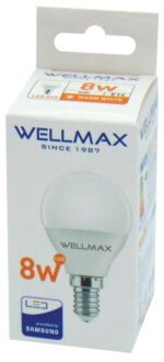 Λάμπα LED G45 E14 8W Θερμό Λευκό 3000K 600lm 200° Wellmax 02.001.1299 - Image 2