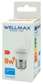 Λάμπα LED G45 E27 8W Θερμό Λευκό 3000K 720lm 200° Wellmax 02.001.1301 - Image 3