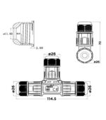 Σύνδεσμος 3 Καλωδίων 2.5mm² Στεγανός IP68 450V 24A με Λάστιχο Μ16Α & Βιδωτή Κλέμμα Σχήμα Τ - Image 2