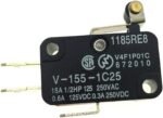 Microswitch Snap Action με Έλασμα 12mm & Ροδάκι, SPDT 15A/250VAC, 2.35N, Faston C&H V-155-1C25