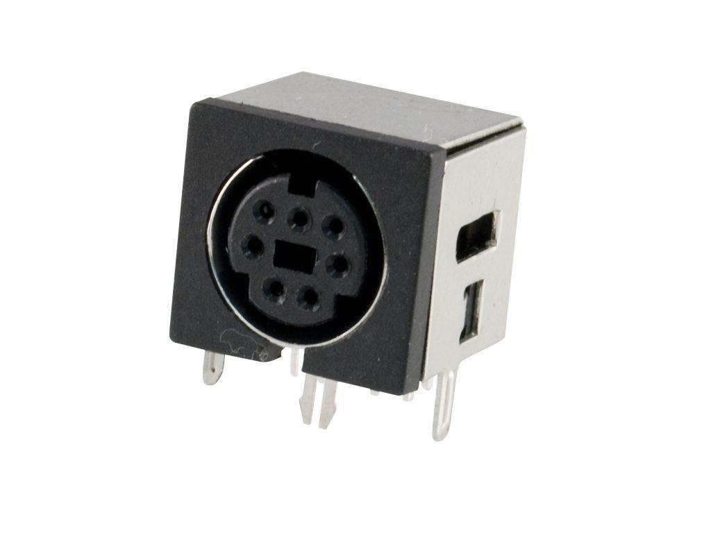 211266-o1.jpg Βύσμα Mini DIN 7 Pin Θηλυκό για PCB Μεταλλικό - Image 1
