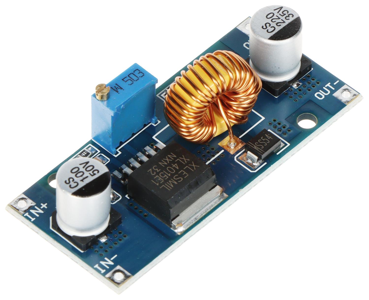 225091377-o1.jpg Step Down DC Converter In: 8÷36VDC Out: 1.25÷32VDC 5A με Επιπλέον Ψύκτρα, 54x24x17mm Delta PZD-XL4015 - Image 1