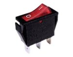 Διακόπτης Rocker OFF-ON 3 Pin SPST, Φωτιζόμενος 12V LED Κόκκινο 16A/250VDC, για Άνοιγμα 28.5x10.6mm RL1-111