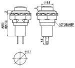 Πιεζοδιακόπτης Push ON SPST-NO, 1.5A/250VAC Φ12mm Μαύρος SCI R13-502Α - Image 2