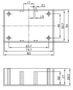 Κουτί Κατασκευών Πλαστικό ABS Μαύρο 54x83x30mm με Οδηγούς για PCB Gainta G1020B - Image 2