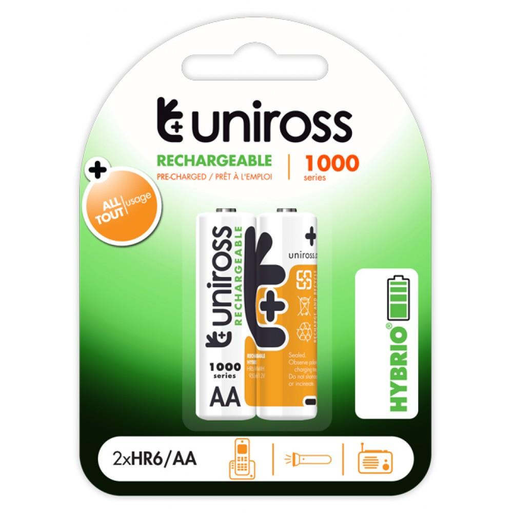 315707-o1.jpg Uniross Hybrio Επαναφορτιζόμενες Μπαταρίες AA 1.2V 900mAh Ni-MH 2τμχ - Image 1
