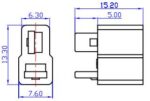 Βύσμα AM-1015 Τροφοδοσίας DC 25Α Αρσενικό 2 Pin Κολλητό για Καλώδιο 3mm Amass AM1015-M - Image 2