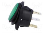 Διακόπτης Rocker IP65 OFF-ON 3 Pin SPST, Φωτιζόμενος Πράσινος 10A/250VAC, Φ24mm SCI R13-203B84-01-BGGN5 - Image 3