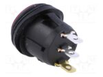 Διακόπτης Rocker IP65 OFF-(ON) 3 Pin SPST, Φωτιζόμενος Κόκκινος 10A/28VDC, Φ20.2mm SCI R13-112B8F-02-BRNN-0A-L2 - Image 2
