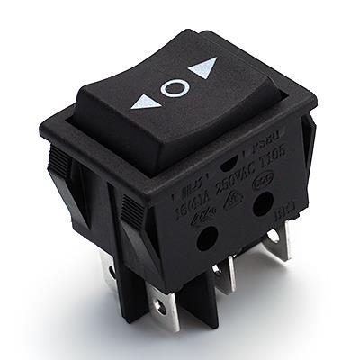 468127-o1.jpg Διακόπτης Rocker (ON)-OFF-(ON) 6 Pin DP3T, 16A/250VAC, για Άνοιγμα 30.1x22.3mm PS8C-5-B1B30-7H-10 - Image 1