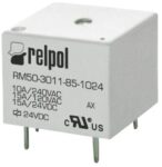 Ρελέ Ηλεκτρομαγνητικό 3VDC 10A/240VAC 1 Επαφής NO+NC 5 Pin για PCB Relpol RM50-3011-85-1003