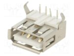 Βύσμα USB 2.0 Type A Θηλυκό Κάθετο Γωνιακό 90° για PCB Keystone 921