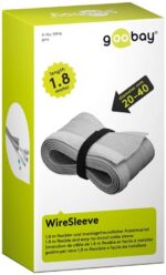 Goobay Υφασμάτινο Πλέγμα Καλωδίων Φ20-40mm με Αυτοκόλλητη Ταινία 1.8m Γκρι 51916 - Image 3