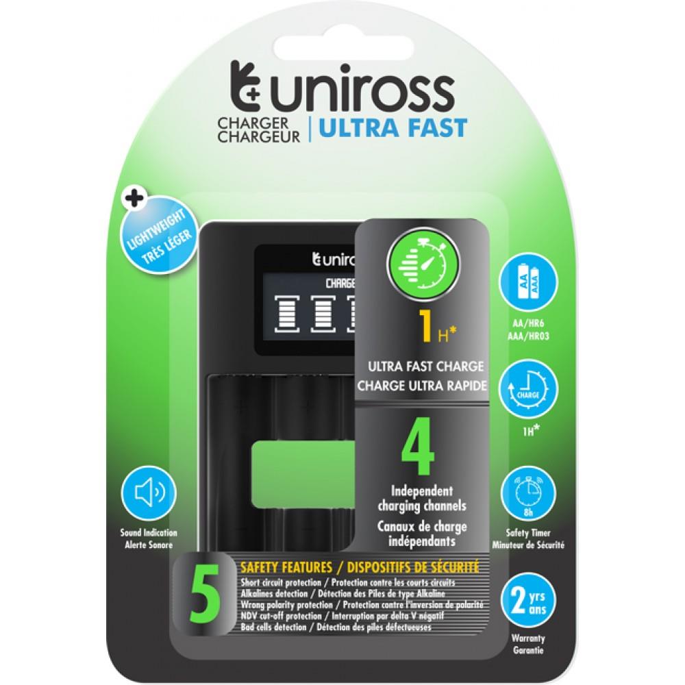 659100005-o1.jpg Uniross Φορτιστής USB 4 Μπαταριών Ni-MH Μεγέθους AA/AAA με Οθόνη Ενδείξεων, 4 Κανάλια Φόρτισης UNPCU005 - Image 1