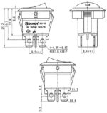 Διακόπτης Rocker OFF-ON 4 Pin DPST, Φωτιζόμενος Κόκκινος 16A/250VAC, Φ20mm Soken RK2-13D - Image 2