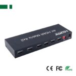 HDMI Matrix 4 Είσοδοι / 2 Έξοδοι με Tηλεχειριστήριο 4K 3D HDCP Μαύρο Anga PS402HD - Image 2