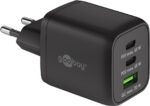 Goobay Ταχυφορτιστής Τριπλός Πρίζας με 2x USB-C Power Delivery 65W Max. & USB-A Quick Charge 3.0 30W Τεχνολογίας GaN Μαύρος 64753