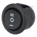 Διακόπτης Rocker (ON)-OFF-(ON) 3 Pin SP3T, 10A/250VAC, Φ20.2mm SCI R13-112I-BB-7D