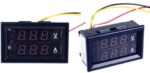 Διπλό Ψηφιακό Βολτόμετρο 0÷100VDC & Αμπερόμετρο 0÷50A DC Πίνακα , 3 Ψηφίων, 48x29x22mm Μαύρο - Image 2