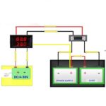 Διπλό Ψηφιακό Βολτόμετρο 0÷100VDC & Αμπερόμετρο 0÷50A DC Πίνακα , 3 Ψηφίων, 48x29x22mm Μαύρο - Image 3