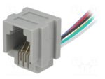 Βύσμα RJ12 6P6C Θηλυκό με Καλώδια για Panel Connfly DS1133-04-S60A150