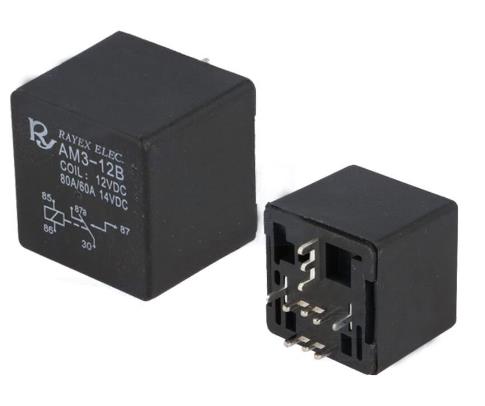 880196-o1.jpg Ρελέ Ηλεκτρομαγνητικό Οχήματος 12VDC 80A 1 Επαφής N.C+N.O. 5 Pin Faston AM3-12BP Recoy - Image 1