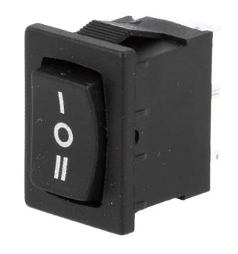 887447-o1.jpg Διακόπτης Rocker ON-OFF-ON 3 Pin SP3T, 3A/250VAC, για Άνοιγμα 19.2x13mm Ninigi RSM103A2C0BK - Image 1
