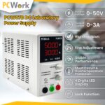 PCWork PCW07B Τροφοδοτικό Εργαστηρίου 1 Καναλιού Switching 0÷50VDC 0÷3A - Image 3