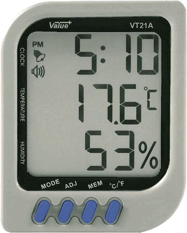 939868980-o1.jpg VT-21A Θερμόμετρo / Υγρασιόμετρo / Ρολόι -10~+60°C - Image 1