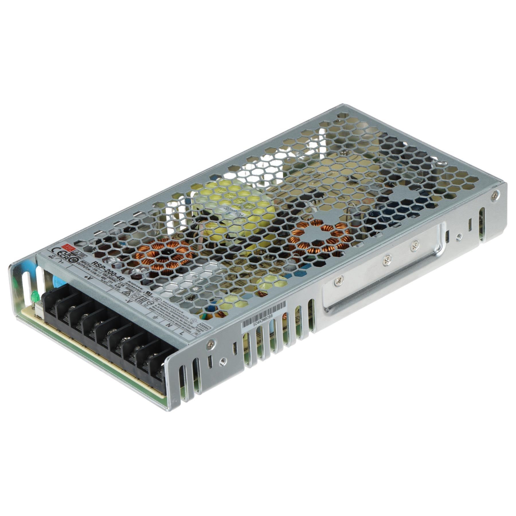 948435930-o1.jpg Τροφοδοτικό Switching 48VDC 4.2A 200W με Διόρθωση Συντελεστή (PFC) Mean Well RSP-200-48 - Image 1