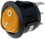 Διακόπτης Rocker OFF-ON 3 Pin SPST, Φωτιζόμενος Κίτρινος 10A/250VAC, Φ20.2mm SCI R13-112B-02-BY-2D-N-2
